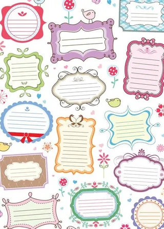 彩色卡通边框设计矢量图 AI