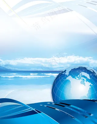 蓝色大气科技展板海报背景素材