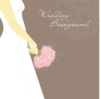 婚礼背景的新娘花束