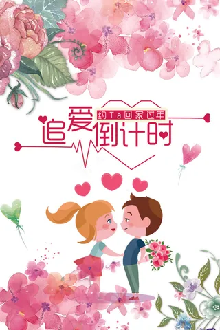最新粉红温馨唯美520情人节海报模...