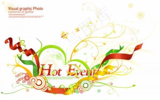 圆圈线条花纹图案花卉图片PSD素材