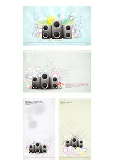 潮流音乐元素花纹背景矢量图