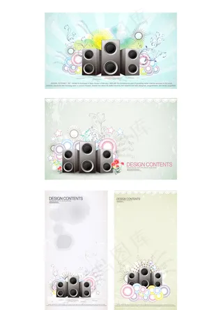 潮流音乐元素花纹背景矢量图