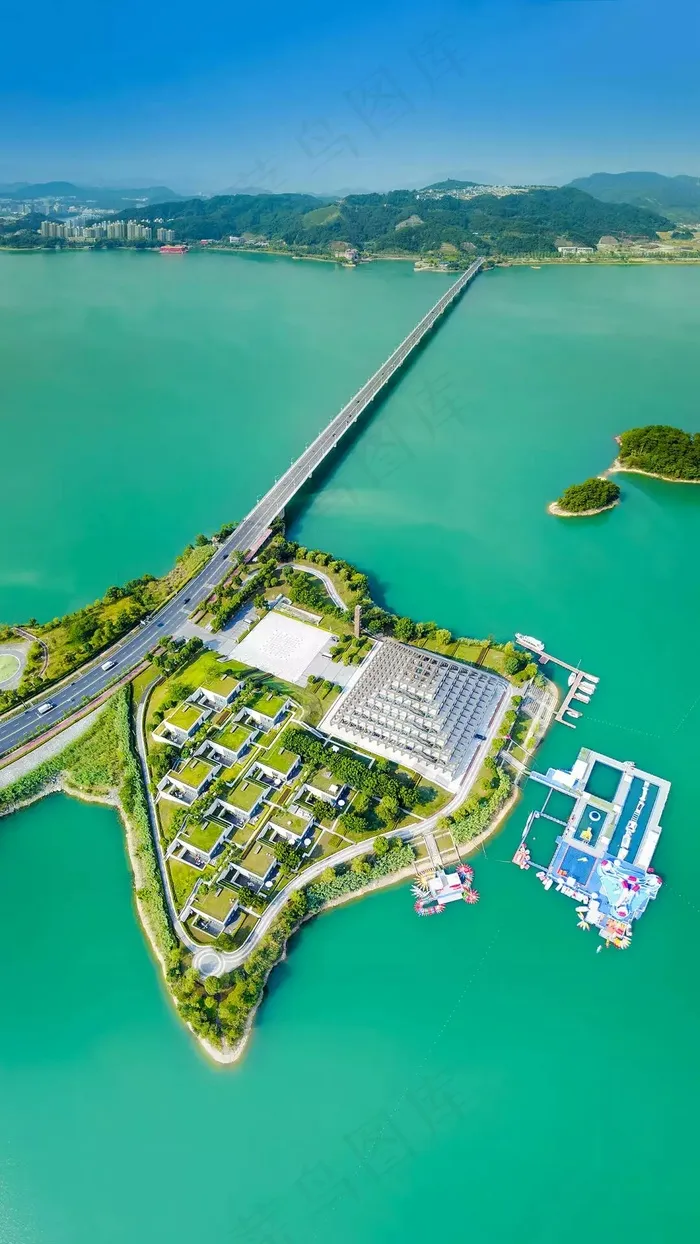 小岛别墅群高清摄影图片