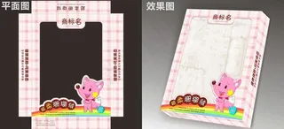 儿童卡通保暖内衣包装盒 (平面图)...