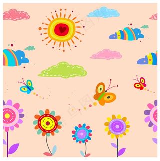 可爱的花卉插画