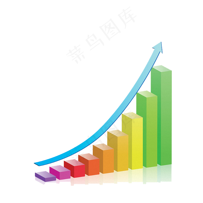 彩色立体业务增长图免抠png透明素材