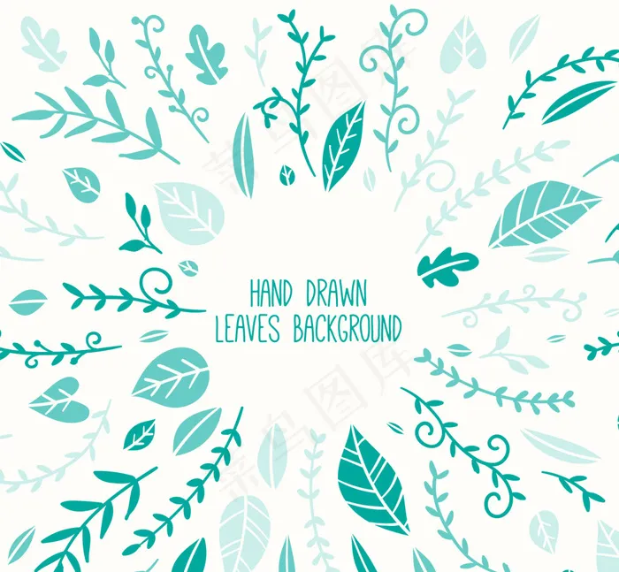 手绘树叶背景ai矢量模版下载