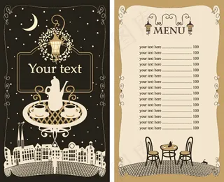 欧式西餐菜单模板矢量素材