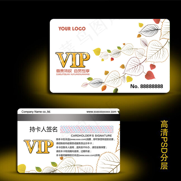 美容美发行业VIP卡模板psd模版下载