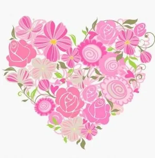 粉红色花的心向量图