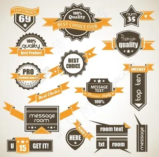 多款丝带圆形素材