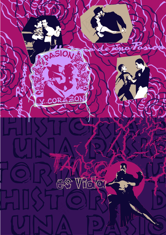 字母卡通人物花纹背景