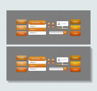 橙色多媒体按钮标签