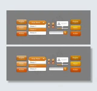 橙色多媒体按钮标签