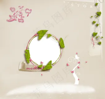 花纹花藤蝴蝶相框图片 花纹花藤蝴蝶相框图片