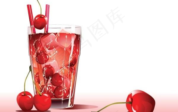 樱桃饮料矢量素材eps,ai矢量模版下载