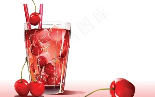 樱桃饮料矢量素材