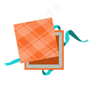 圣诞礼物黄色包装盒蓝色彩带