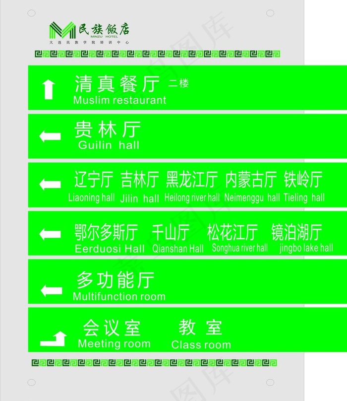 办公饭店企业导向牌图片cdr矢量模版下载