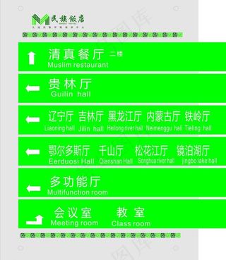 办公饭店企业导向牌图片