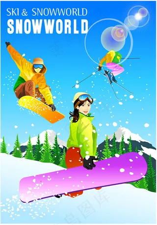 滑雪运动滑板运动