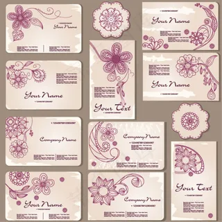 精美花纹卡片模板02—矢量素材