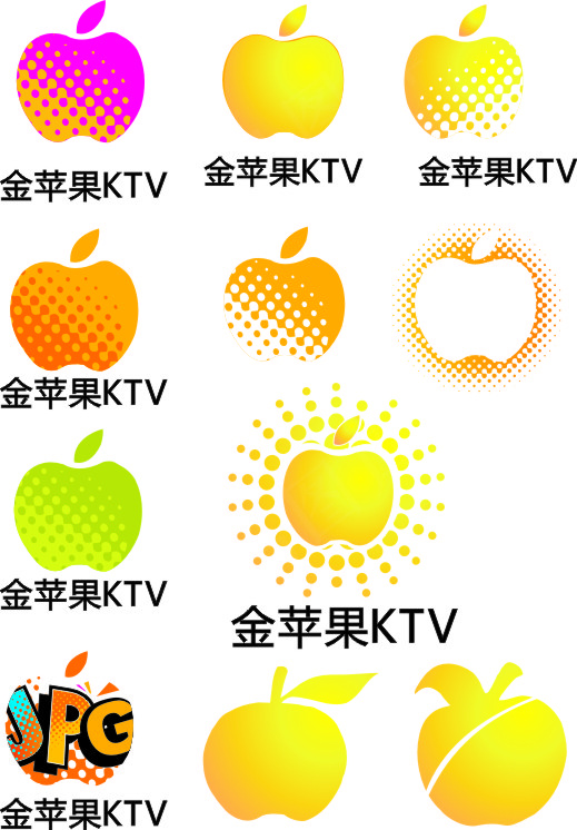 金色黄色金苹果KTV标志cdr矢量模版下载