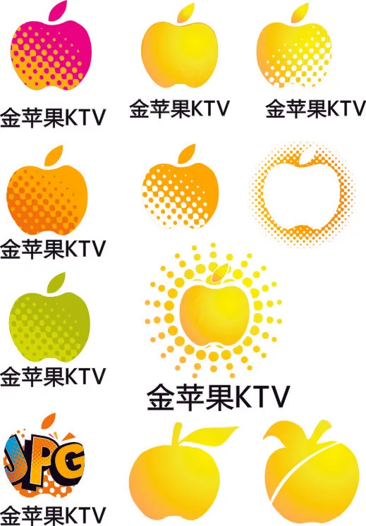 金色黄色金苹果KTV标志cdr矢量模版下载