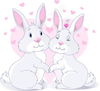 可爱的圣诞兔——矢量素材