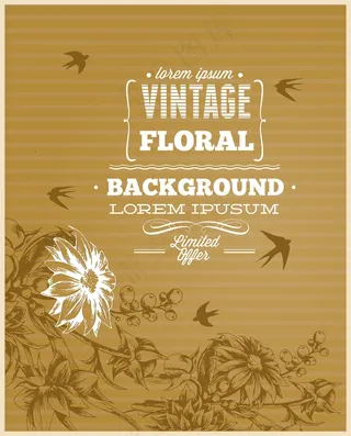 随着春天的花鸟旧货矢量插画