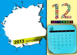 多彩便签式样2013日历模板