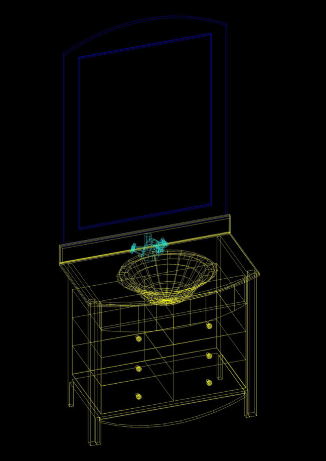 洗手盆cad模型素材