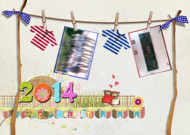 花丛蜜恋2014台历模板封面psd模版下载