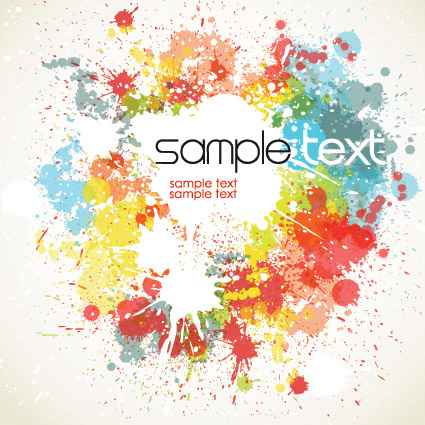 喷墨时尚绚丽彩色 矢量 背景 底纹