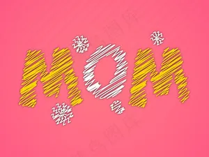丰富多彩的文字爱你妈妈在粉红色的背...