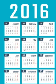 2016年日历图片