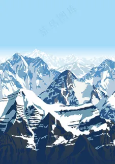 风景海报背景素材扁平插画