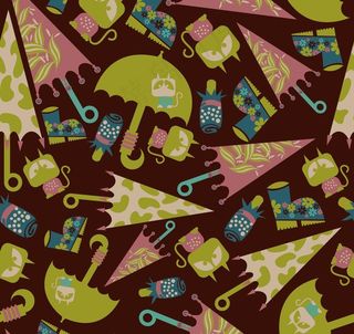 卡通雨具花纹底纹图片