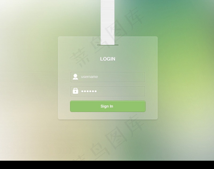 透明风格手机用户登录模块界面