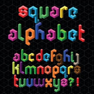 套彩色的字母和数字设计矢量图07