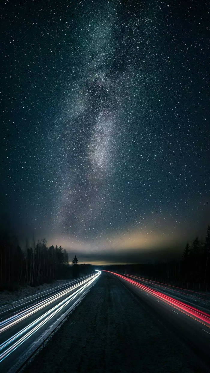 延时拍摄高速公路高清摄影图片