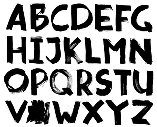 书法字母 毛笔字母 手写字体 英文...