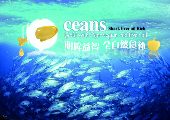英吉利鳕鱼肝油海报 婴幼儿保健品素...