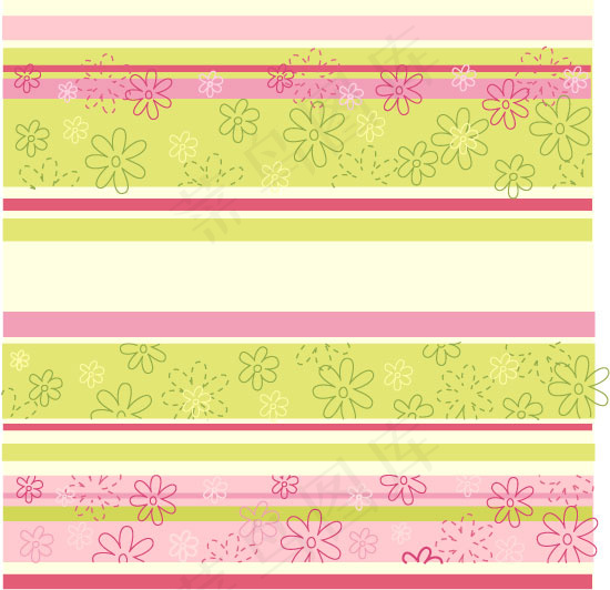 时尚花纹花朵条纹背景素材