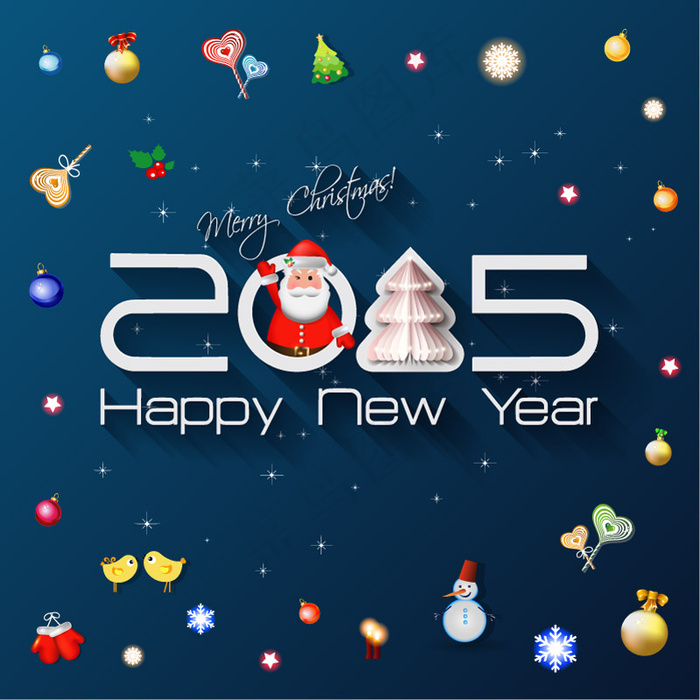 精致2015圣诞艺术字矢量素材
