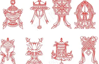 藏式八宝图图片