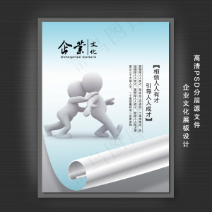 企业文化展板PSD模板下载