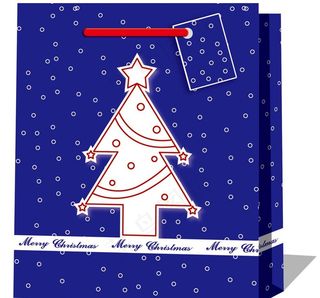创意圣诞树圈圈礼品袋（蓝底）图片