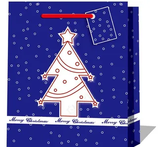 创意圣诞树圈圈礼品袋（蓝底）图片